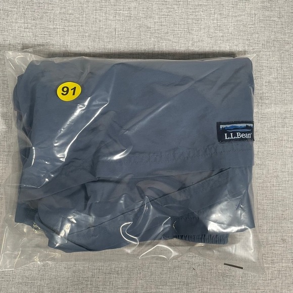 LL Bean Mens Nylon Swim Hiking Shorts Blue Elastic Waist Lightweight Medium - Picture 14 of 14